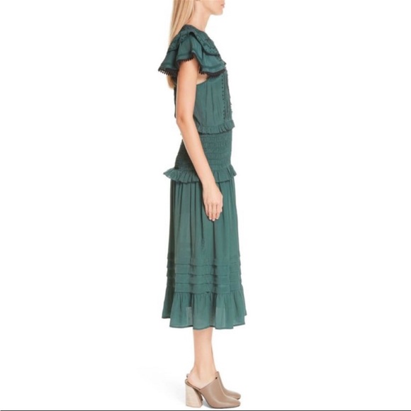 Sea New York Cecile Smocked Midi Dress size 8 - Picture 2 of 7